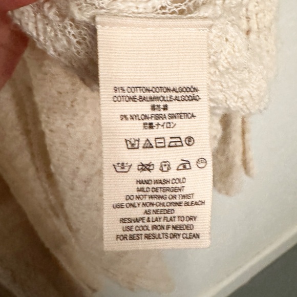 FREE PEOPLE COTTON CREAM LONG OVERSIZED CARDIGAN SZ XS - Picture 6 of 8